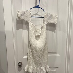 Elegant White Off-Shoulder Midi Dress